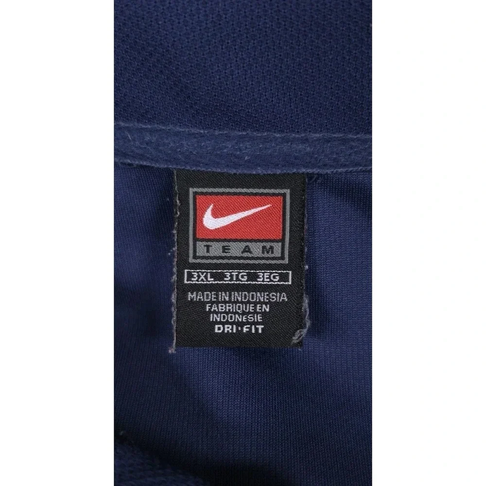 Nike 2004 Y2K North Carolina Tar Heels Blue Mesh Team Basketball Polo Shirt 3XL